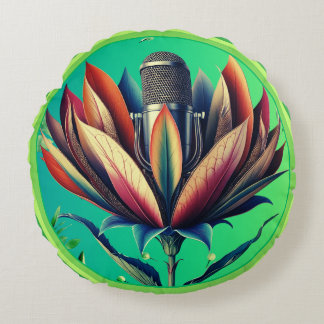 Blooming Microphone Round Cushion