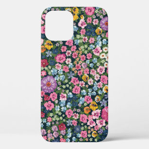 Blooming midsummer meadow seamless pattern. Plant iPhone 12 Case