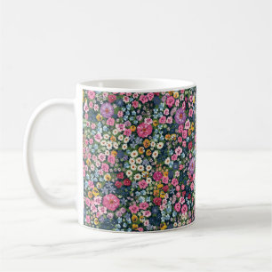 Blooming midsummer meadow seamless pattern. Plant Coffee Mug