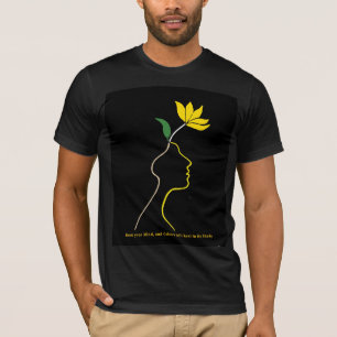 Blooming Mind – Minimalist Floral Head Design T-Shirt