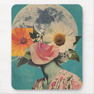 Blooming Mystery Under the Moon Mouse Pad