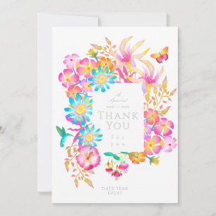 Blooming Mystical Floral White Thank You Card