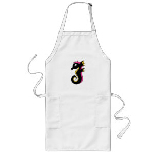 Blooming Neon Seahorse Long Apron