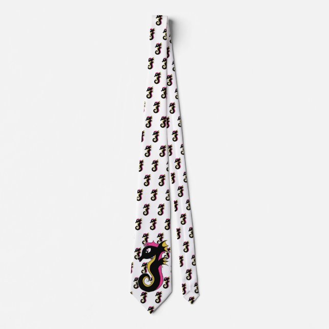 Blooming Neon Seahorse Tie (Front)