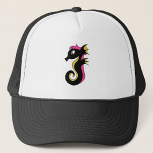 Blooming Neon Seahorse Trucker Hat