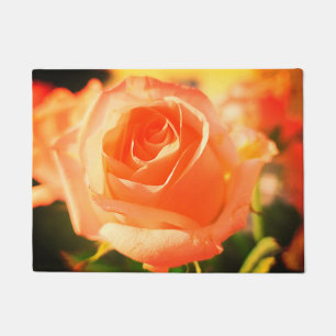 Blooming Orange Rose Doormat