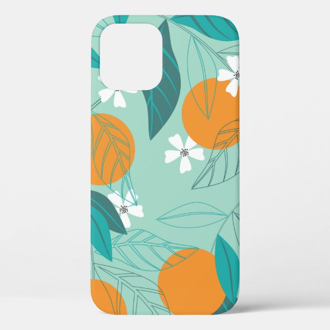Blooming oranges in leaves. illustration Case-Mate iPhone case (Back)