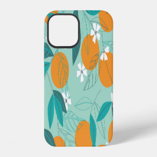 Blooming oranges, leaves, vintage art. iPhone 12 case