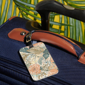 Blooming Peach Flowers and Beautiful Pattern Luggage Tag
