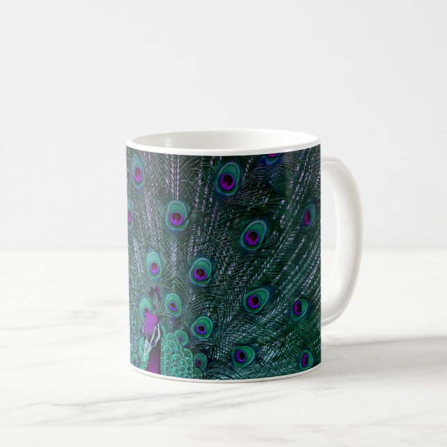 BLOOMING PEACOCK COFFEE MUG (Front Right)