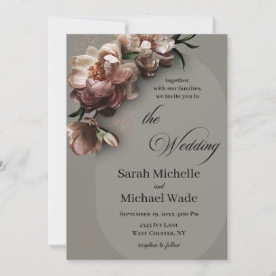 Blooming Peonies Wedding Invitation