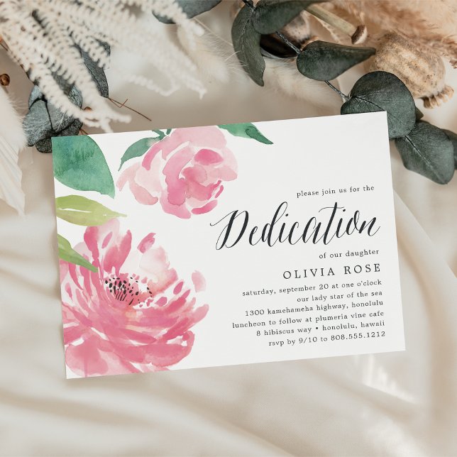 Blooming Peony | Baby Dedication Invitation (Creator Uploaded)