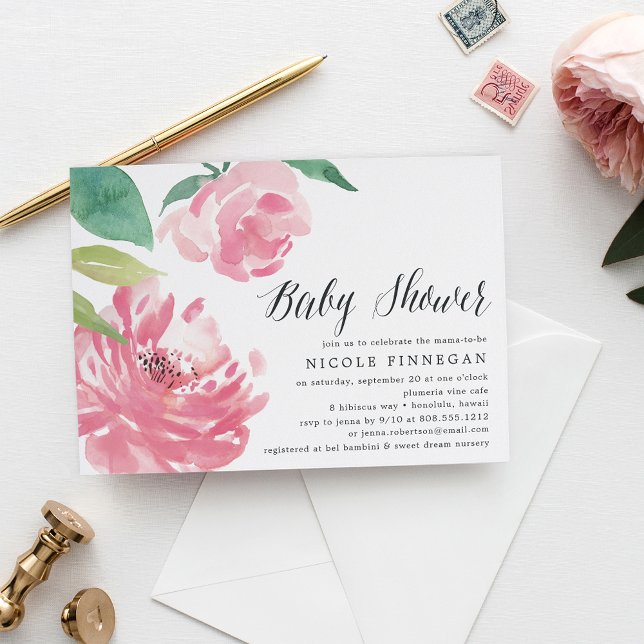 Blooming Peony | Baby Shower Invitation (Creator Uploaded)