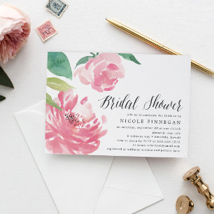 Blooming Peony Bridal Shower Invitation