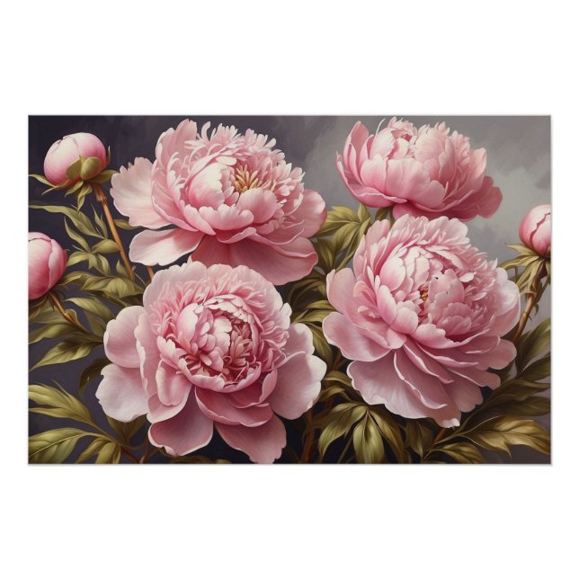 Blooming Peony Flowers  Poster (Front)