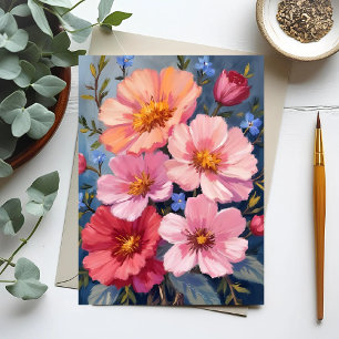 Blooming Petals   Floral Watercolor Painting Postcard