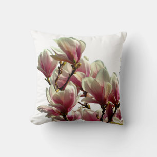 Blooming Pink Magnolia - Spring Flower Cushion