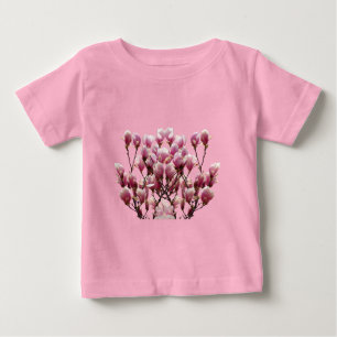 Blooming Pink Magnolias Spring Flower Baby T-Shirt