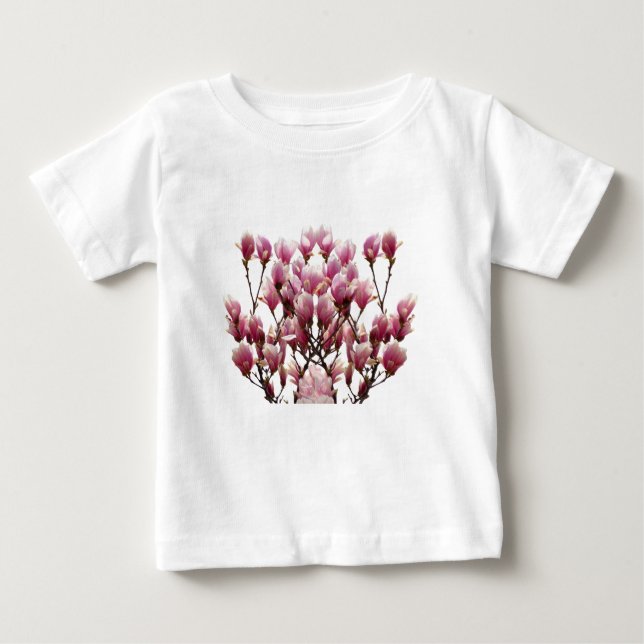 Blooming Pink Magnolias Spring Flower Baby T-Shirt (Front)