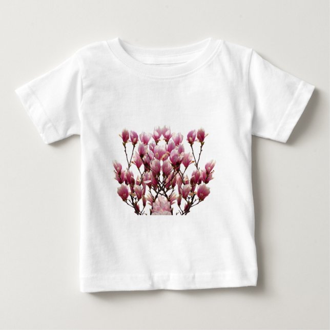 Blooming Pink Magnolias Spring Flower Baby T-Shirt (Front)