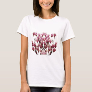 Blooming Pink Magnolias Spring Flower T-Shirt