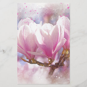 Blooming Pink Purple Magnolia - Spring Flower