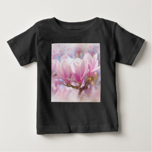 Blooming Pink Purple Magnolia - Spring Flower Baby T-Shirt