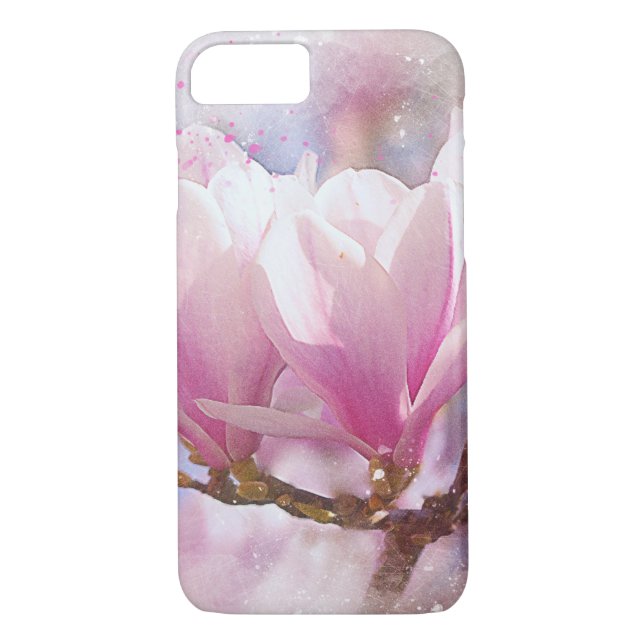 Blooming Pink Purple Magnolia - Spring Flower Case-Mate iPhone Case (Back)
