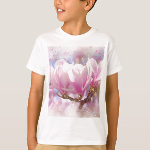 Blooming Pink Purple Magnolia - Spring Flower T-Shirt