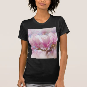 Blooming Pink Purple Magnolia - Spring Flower T-Shirt
