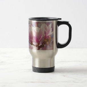 Blooming Pink Purple Magnolia - Spring Flower Travel Mug