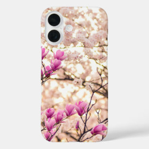 Blooming Pink Purple Magnolias Spring Flower iPhone 16 Case