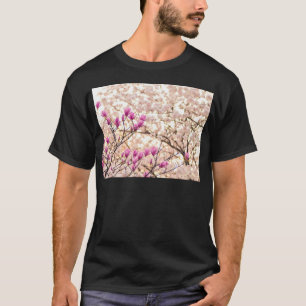 Blooming Pink Purple Magnolias Spring Flower T-Shirt