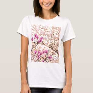Blooming Pink Purple Magnolias Spring Flower T-Shirt