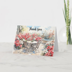 Blooming Poinsettia Watercolor Thank You Card