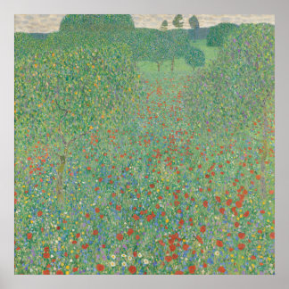 Blooming Poppies — Gustav Klimt (1907) Poster