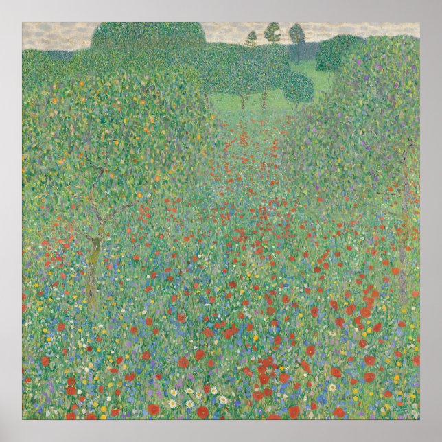 Blooming Poppies — Gustav Klimt (1907) Poster (Front)