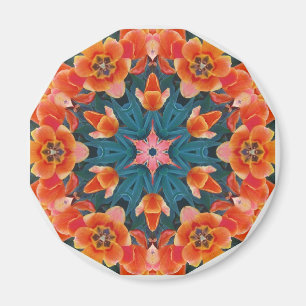 Blooming Poppy Tulips Magnet