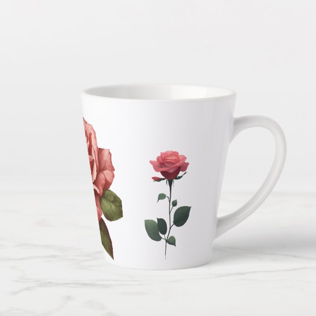 Blooming Potential: The Rosebud Sketch Latte Mug (Right)