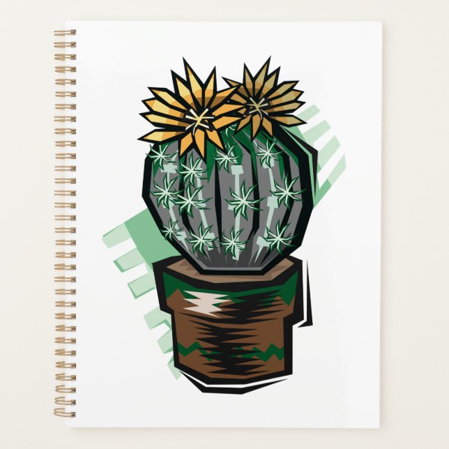 Blooming Potted Cactus Succulent Plant Planner (Front)