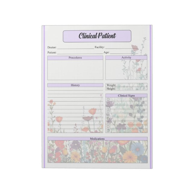 Blooming Purple Garden_ Clinical Patient Notepad (Rotated)