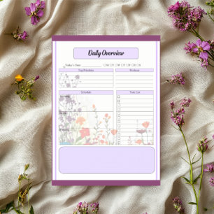 Blooming Purple Garden _ Daily Overview Notepad