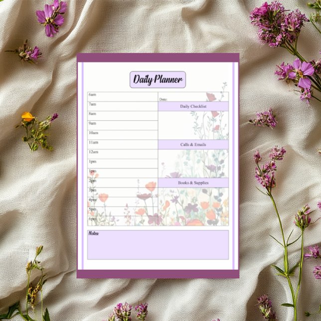 Blooming Purple Garden _ Daily Planner Notepad (Creator Uploaded)