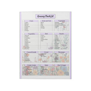 Blooming Purple Garden_ Grocery List Notepad
