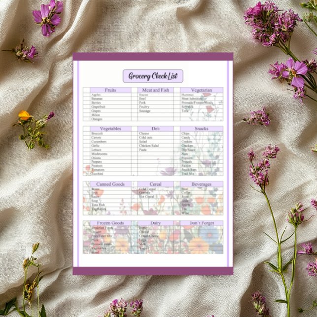 Blooming Purple Garden_ Grocery List Notepad (Creator Uploaded)