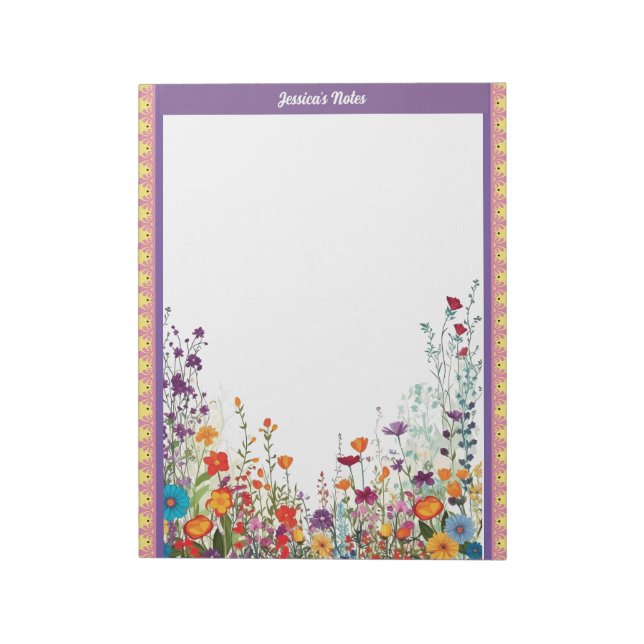 Blooming Purple Garden Notepad (Rotated)