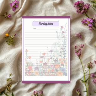 Blooming Purple Garden_ Nursing Notes Notepad