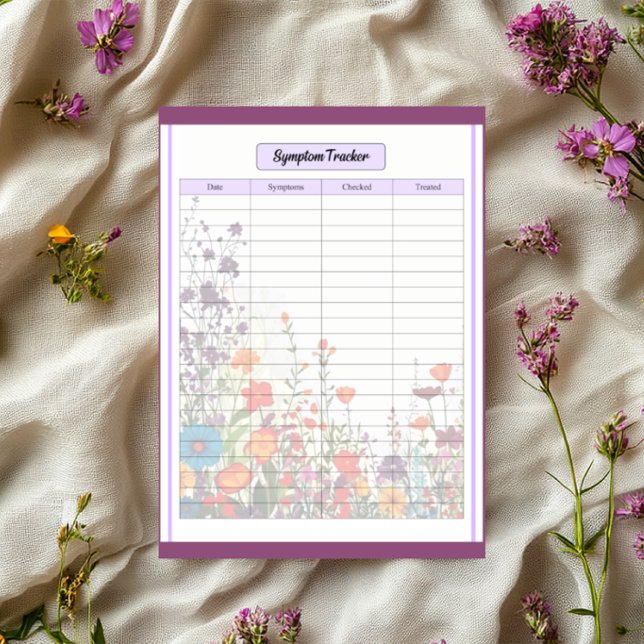 Blooming Purple Garden_ Symptom Tracker Notepad (Creator Uploaded)
