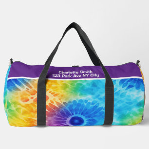 Blooming Rainbow Tie Dye Travel Duffle Bag