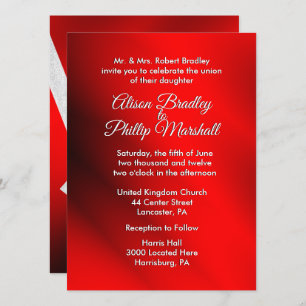 Blooming Red Christmas Theme Wedding Invitation